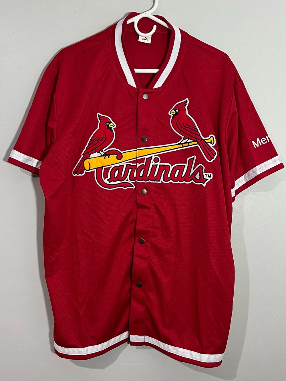 St Louis Cardinals Mercy Red Baseball Jersey Adult Size Extra Large XL